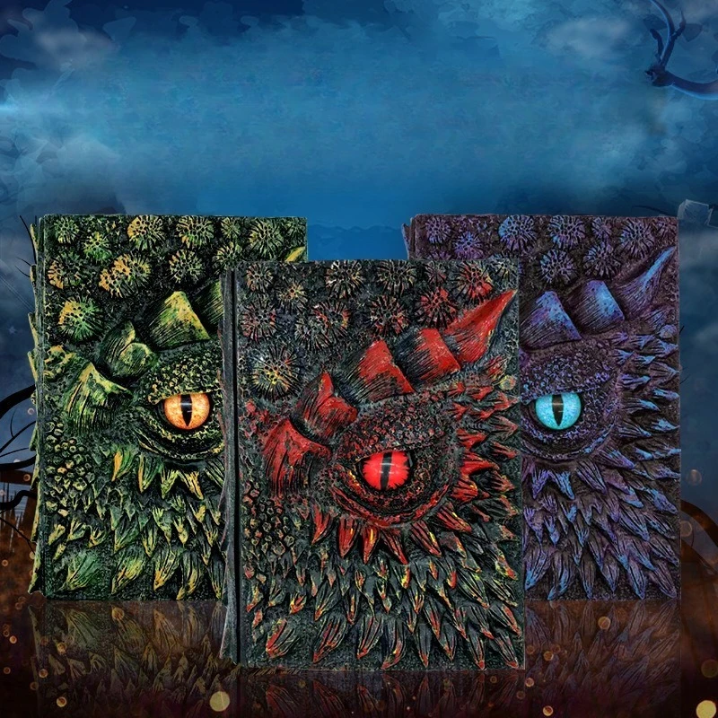 A5 /3D Dragon Eye Embossed Journal Notebook  Blank Inner Pages Writing and Drawing  Devil's Eye Dragon Book Resin Decoration