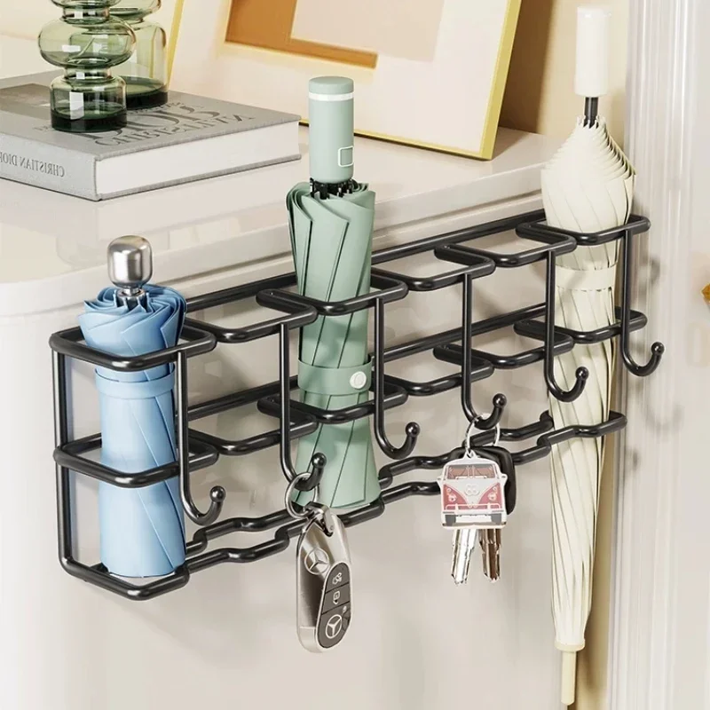Umbrella Stands,Wall mounted umbrella rack, home folding storage rack, foyer wall mounted umbrella,non perforated storage rack