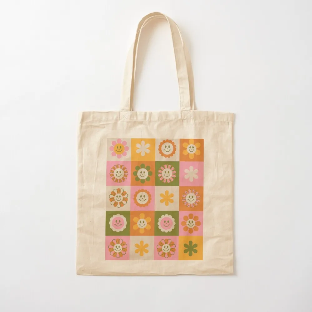 Cheery Floral Checks Tote Bag hand bags canvas shopping bag Lady bag