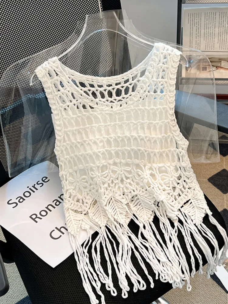 

Ort Вязаный укороченный топ и комплект брюк с вырезом, дизайн Svel, оригинальный дизайн, свободная летняя верхняя одежда для женщин