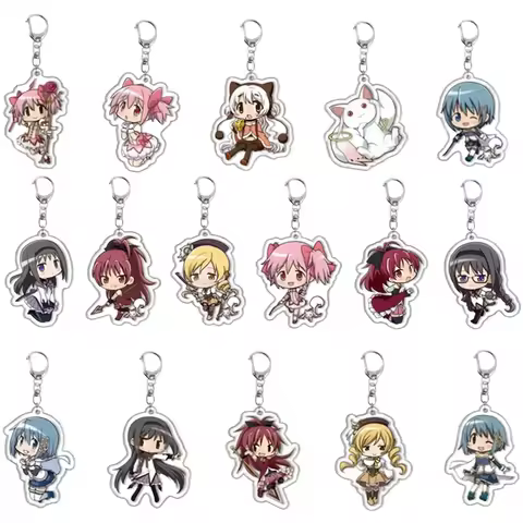 Anime Acrylic Keychain Puella Magi Character Magica Madoka Pendant Suitable for Bag and Keys,cosplay gifts Perfect Gift for Fans