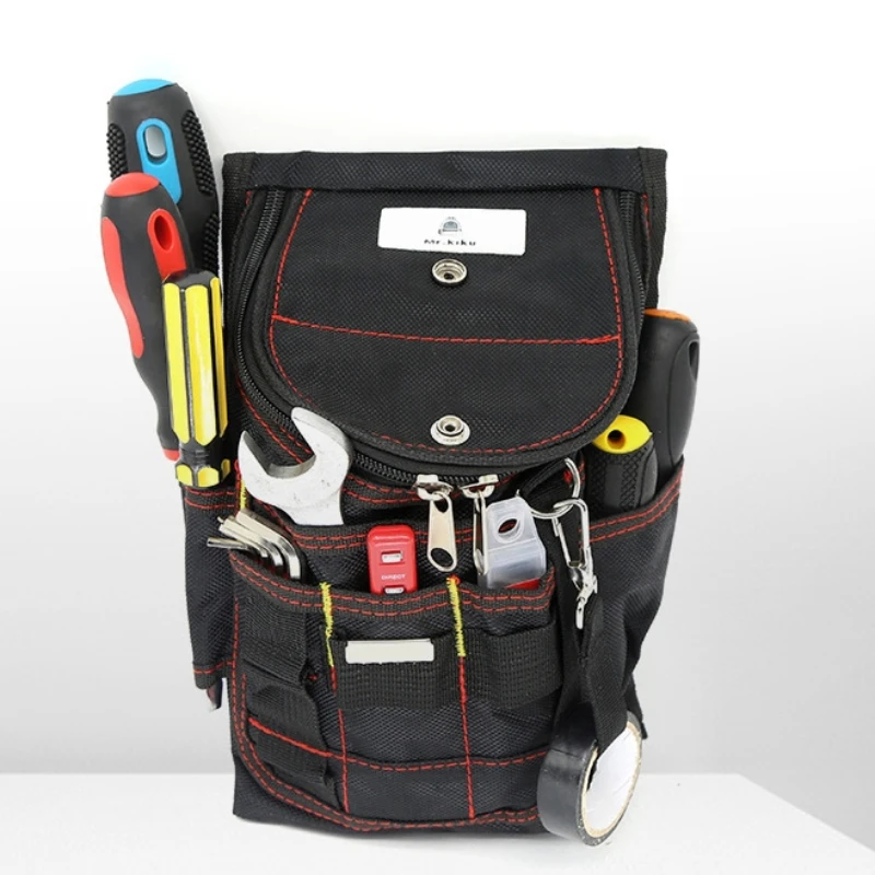 Multi Functional Black Waist Bag Tool Kit Hanging Bag Multi Insertion Bag Large Capacity