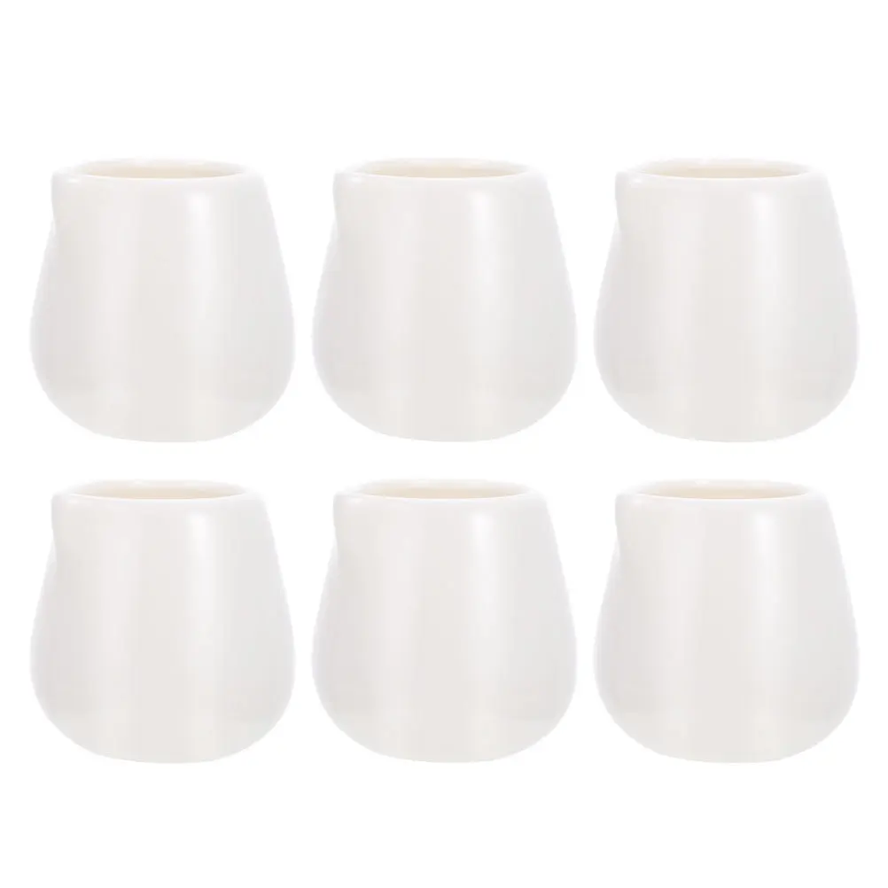 

6Pcs Ceramic Milk Pitcher Selected Material Not Easy to Deform Or Break Multi-Function Creamer Dispenser for Home