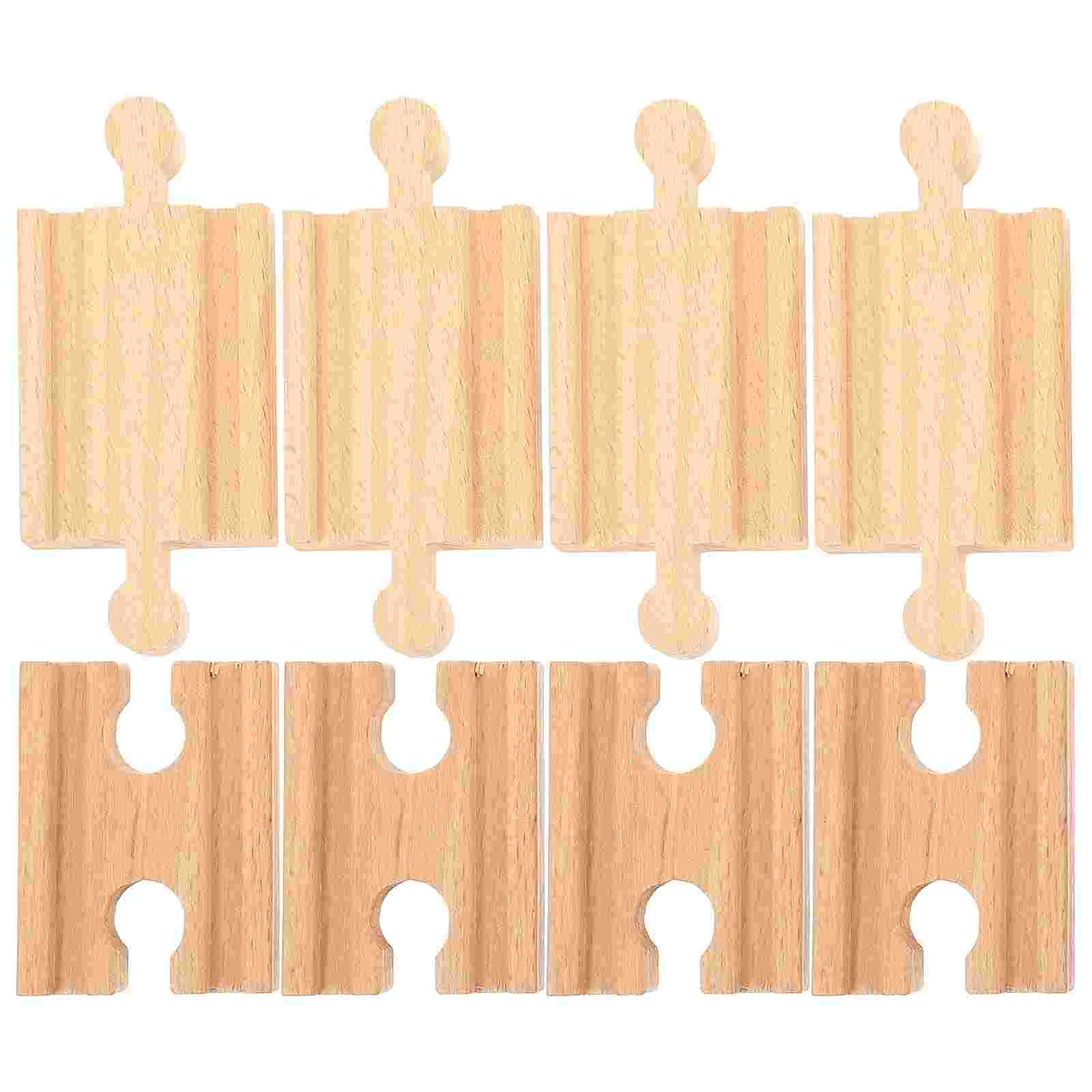 

8 Pcs Rail Train Track Accessories Supplies Wooden The Railway Playthings