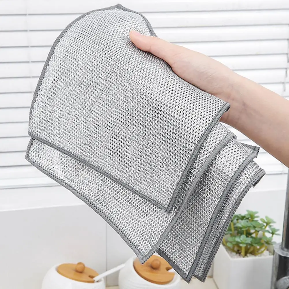 5/10 Pcs Dishcloth Set Easy Rinsing Multipurpose Non-Scratch Wire Versatile Cleaning Sponge for Dishes Counters Stovetops