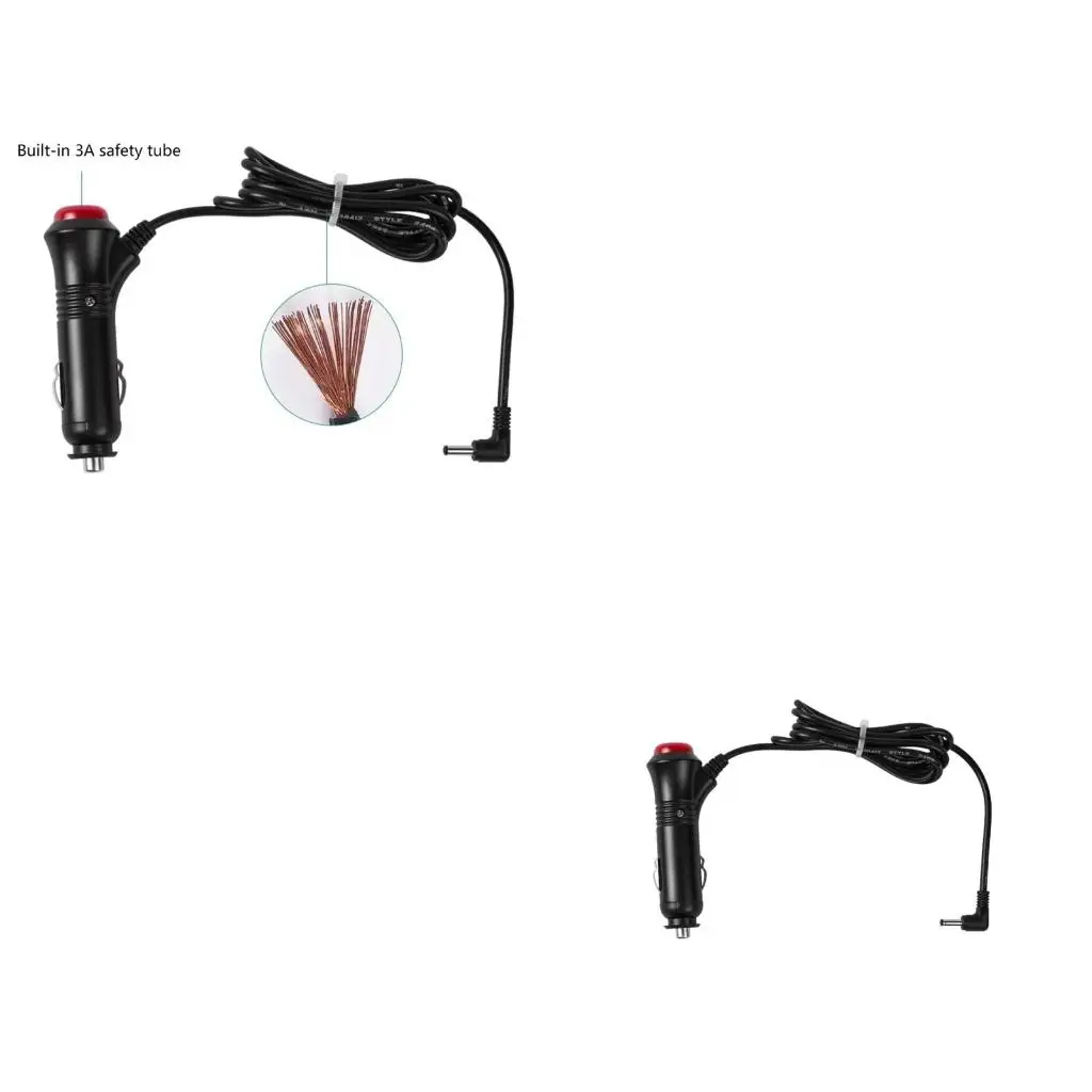 Flexible Car Adapter Auto Power Supply Cord 90Degree Connector Cable Cigarette Male Plug