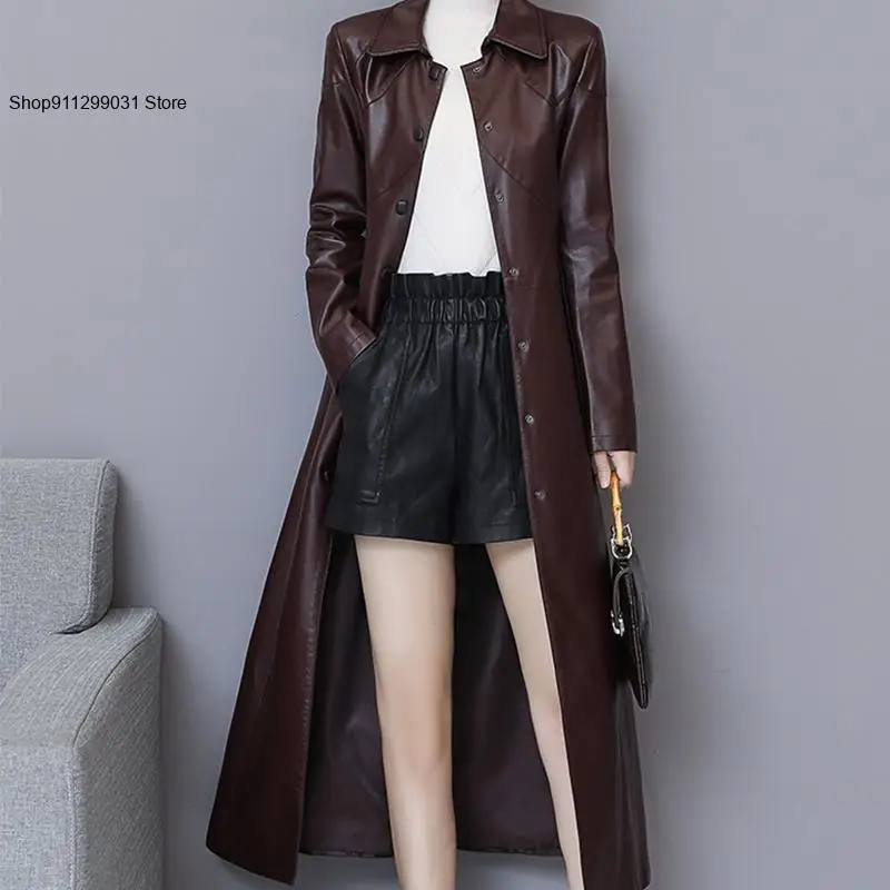 Thicken Genuine Leather Coat New Women Autumn Winter Fashion Keep Warm Long Jacket Sheepskin Coat Suede Outerwear