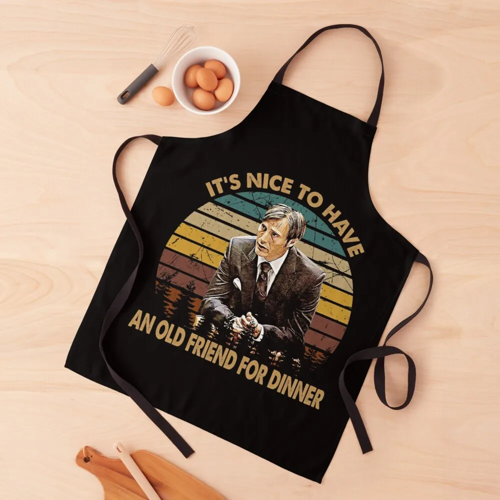 

Retro vintage hannibal It is nice to have an old friend for dinner Apron apron for women