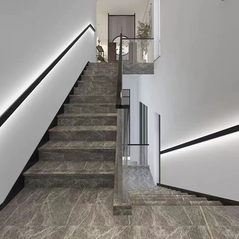 درابزين الدرج شريط طويل الجدار الخفيفة الألومنيوم الشخصي الممر المدخل حتى أسفل جو متوهج الخطي الصلب قطاع الضوء #1