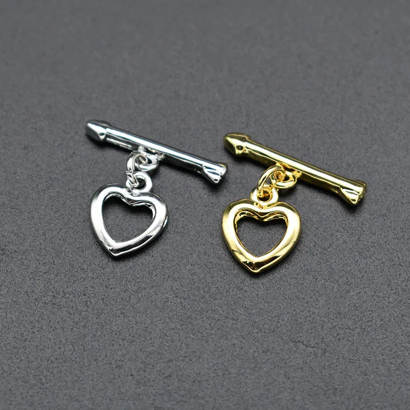 Wholesale Jewelry Making Supplies High Quality Anti Rust Silver Gold Plated Arrow Heart OT Clasp Connector for DIY Jeweley