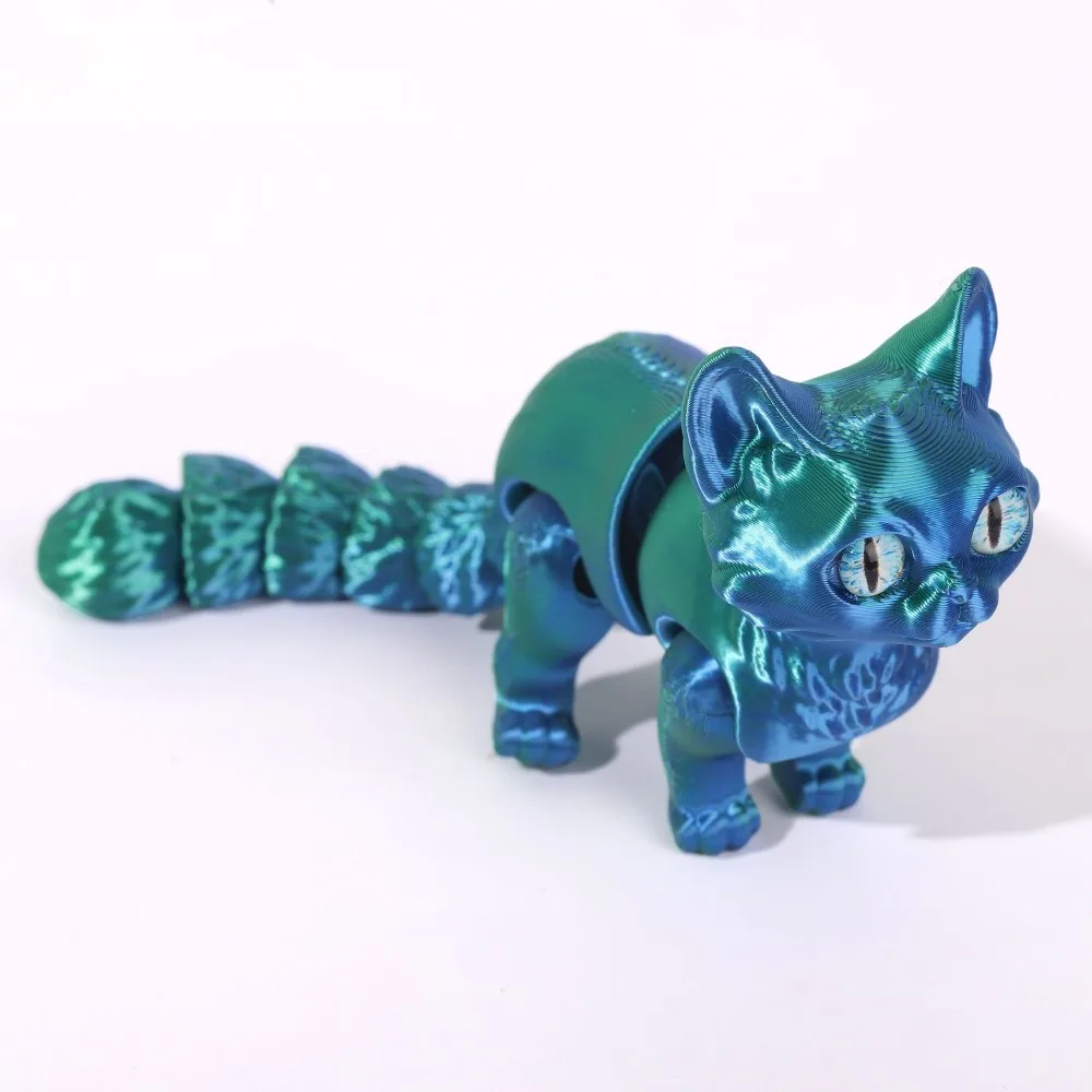 

Big Eyes 3D Printed Cat Model Realistic Design Creative Sculpture Articulated Cats Doll Cute Style 3D Printing Technology