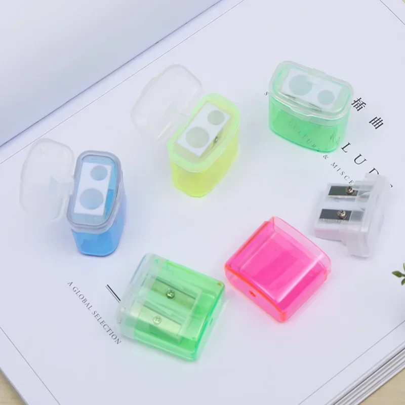 1PCS Manual Hand Pencil Sharpeners Double-Hole Design Sharpener for Kids School Office  School Supplies