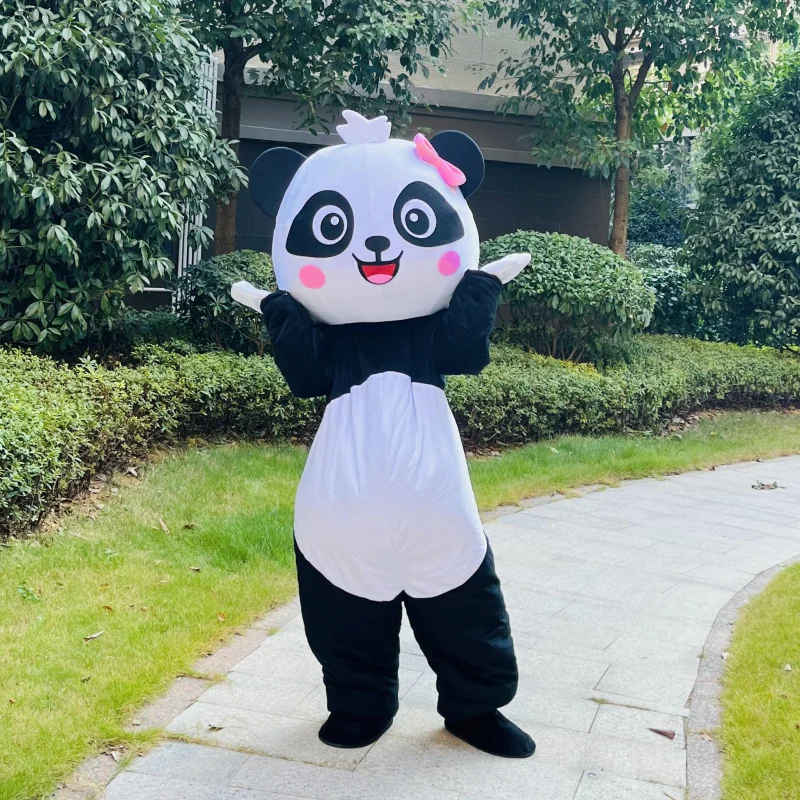 2024 Festival Party Celebration Cute Plush Chinese Panda Mascot Costume Funny Panda Adult Walking Cosplay Dressing Set