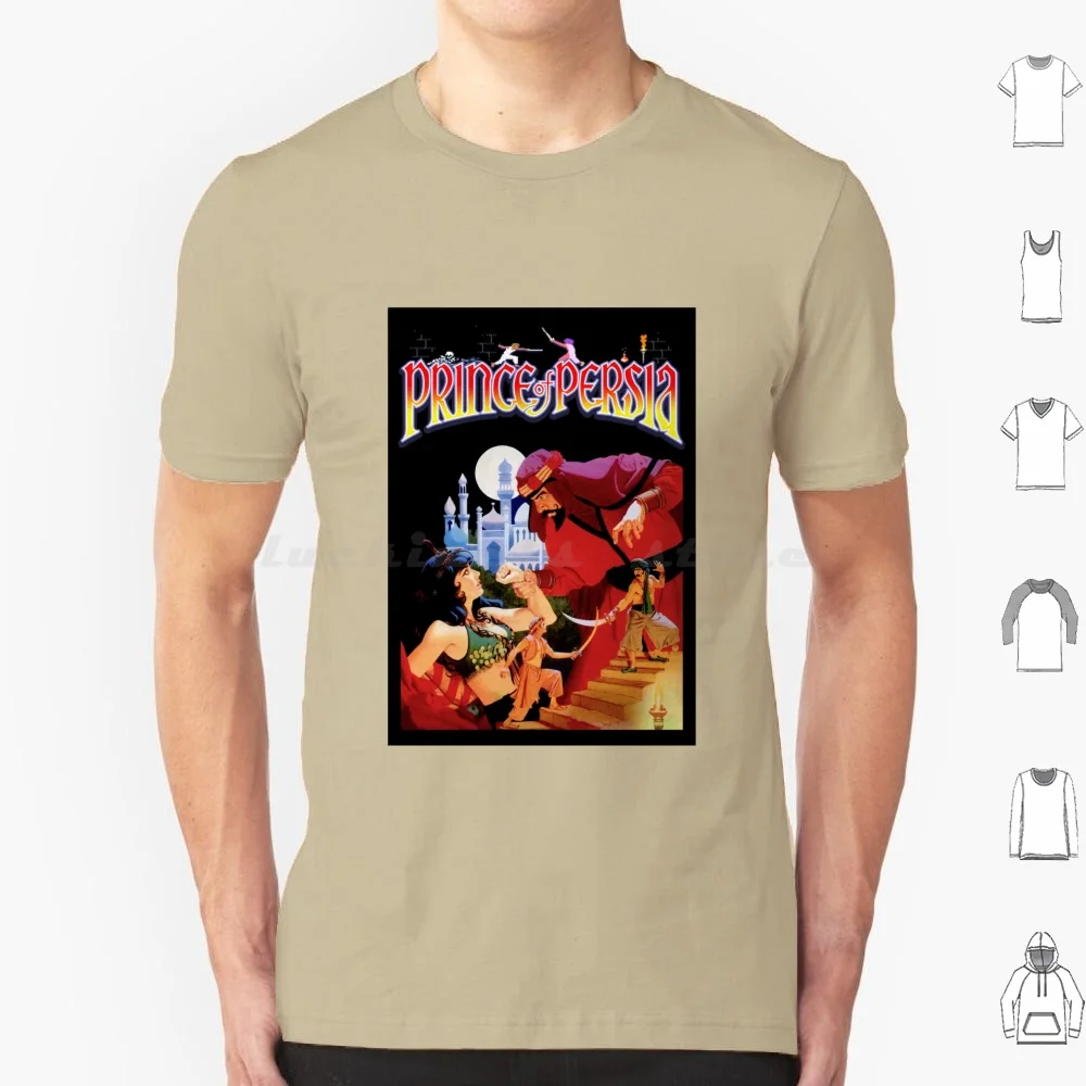 The Prince Of Persia ( Black Background )-Classic Retro Dos Game! T Shirt Cotton Men Women DIY Print Prince Persia Real Retro