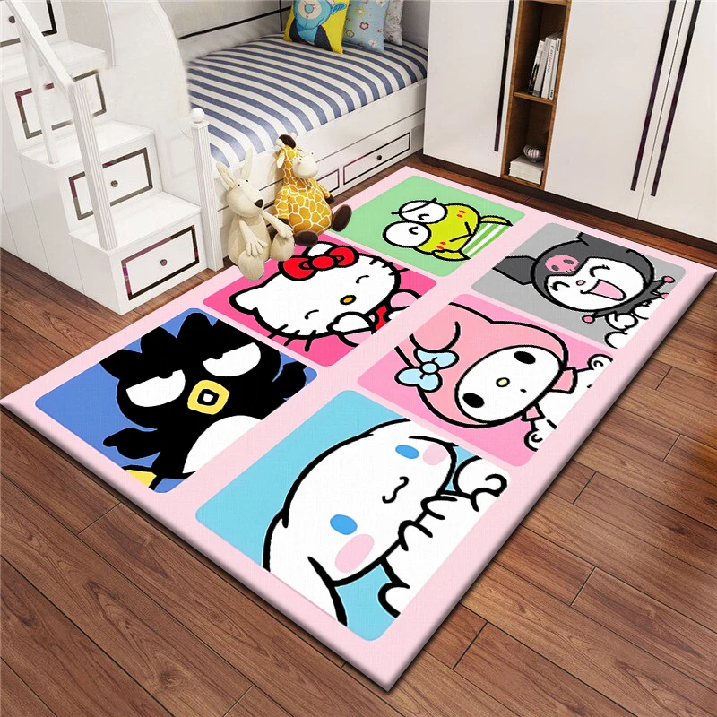 Sanrio Family Cute Cartoon HD Printed Carpet Living Room Home Decor Sofa Table Rug Non-slip Chair Lounge Mat Picnic Camping Gift