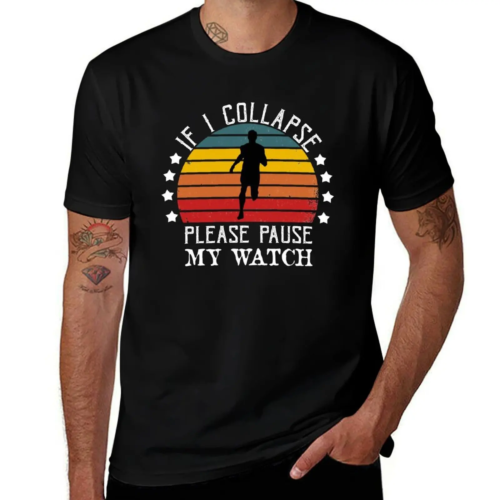 If I Collapse Please Pause My Watch T-Shirt man graphic t shirt t shirt men 100% cotton luxury brand T-Shirt