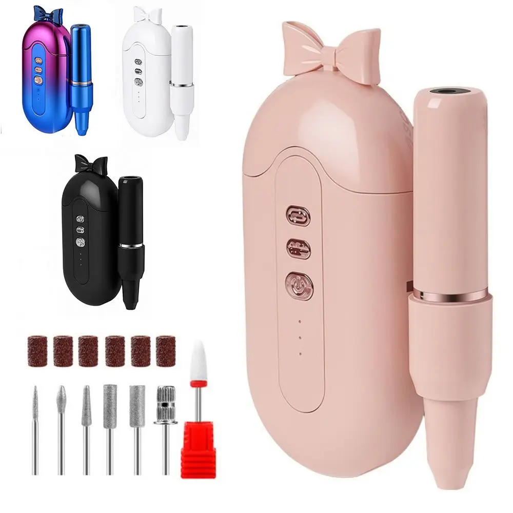 Rechargeable Nail Polisher High-speed Portable Nail Drill Machine Three-speed Adjustment Professional Nail Grinding Tool