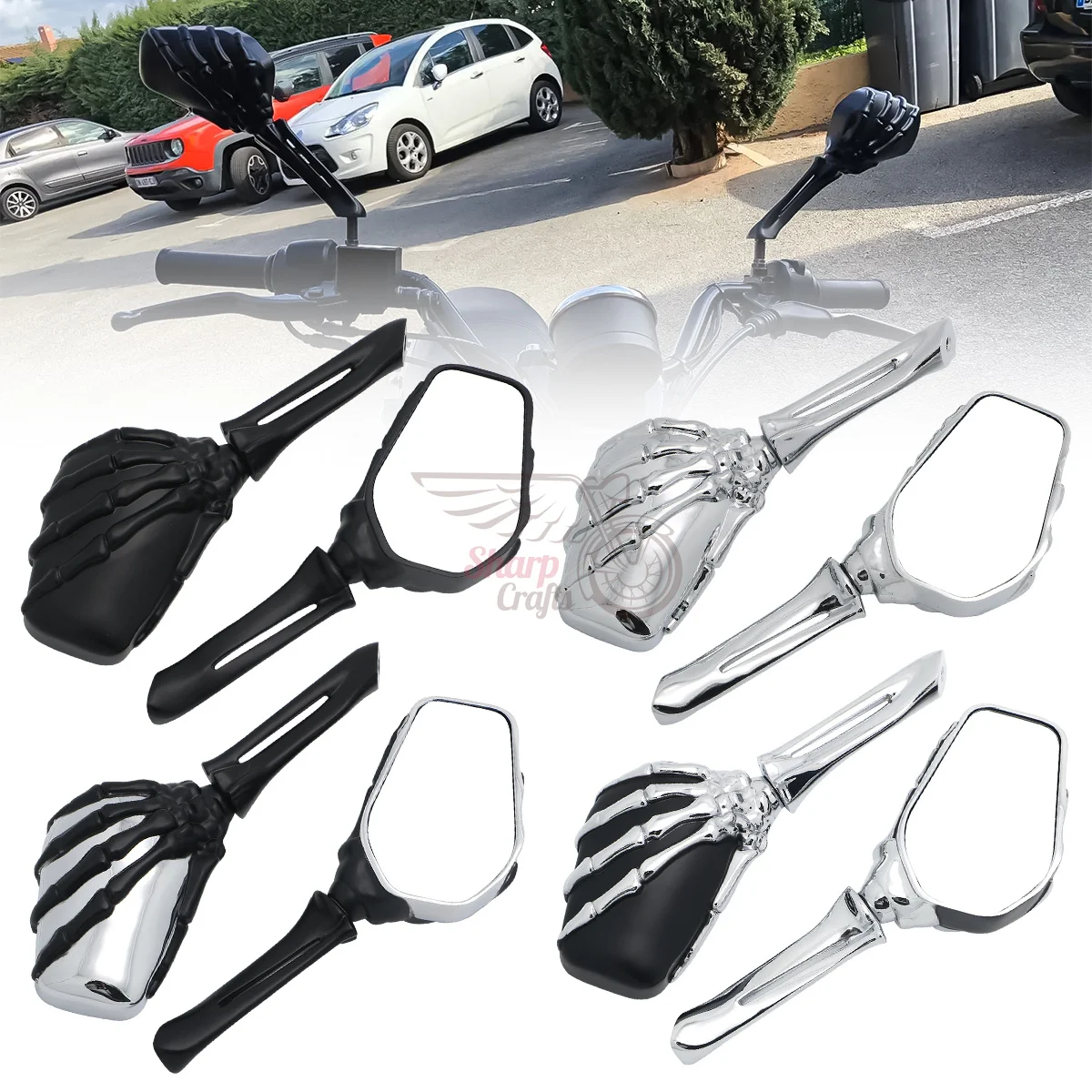 Motorcycle Universal 8mm 10mm Cruiser Bikes Ghost Claw Rear View Mirrors Thread Naked For Harley Honda Yamaha Kawasaki Suzuki