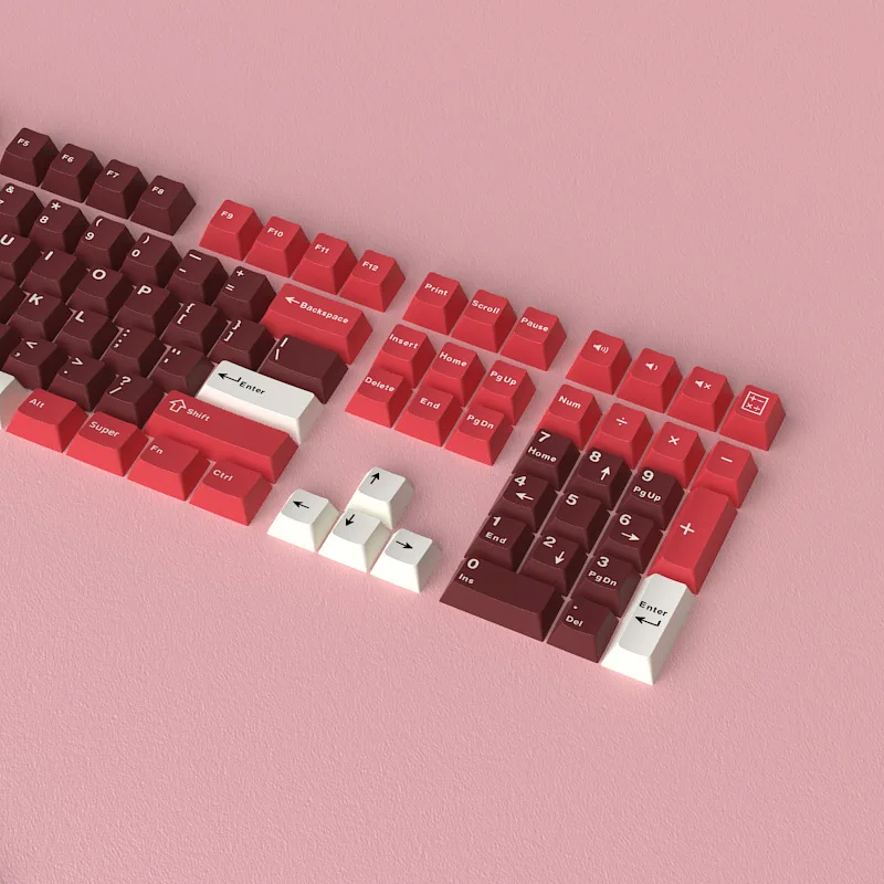 Mechanical keyboard keycaps made of PBT material with 126 keys, complete set, original factory height