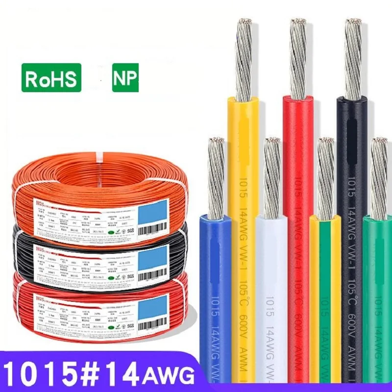 

A+++ 280M / Roll 14AWG Factory Wholesale US Standard Wire 1015 14 Electronic Wire Red Black 2.5 Square Power Inverter Wire Cable