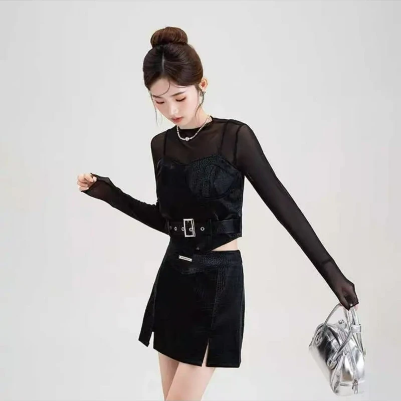 

Осень 2026, новая легкая роскошная элитная куртка во французском стиле ретро, сетчатый дизайн, комплект для женщин, комплекты для похудения, короткая юбка