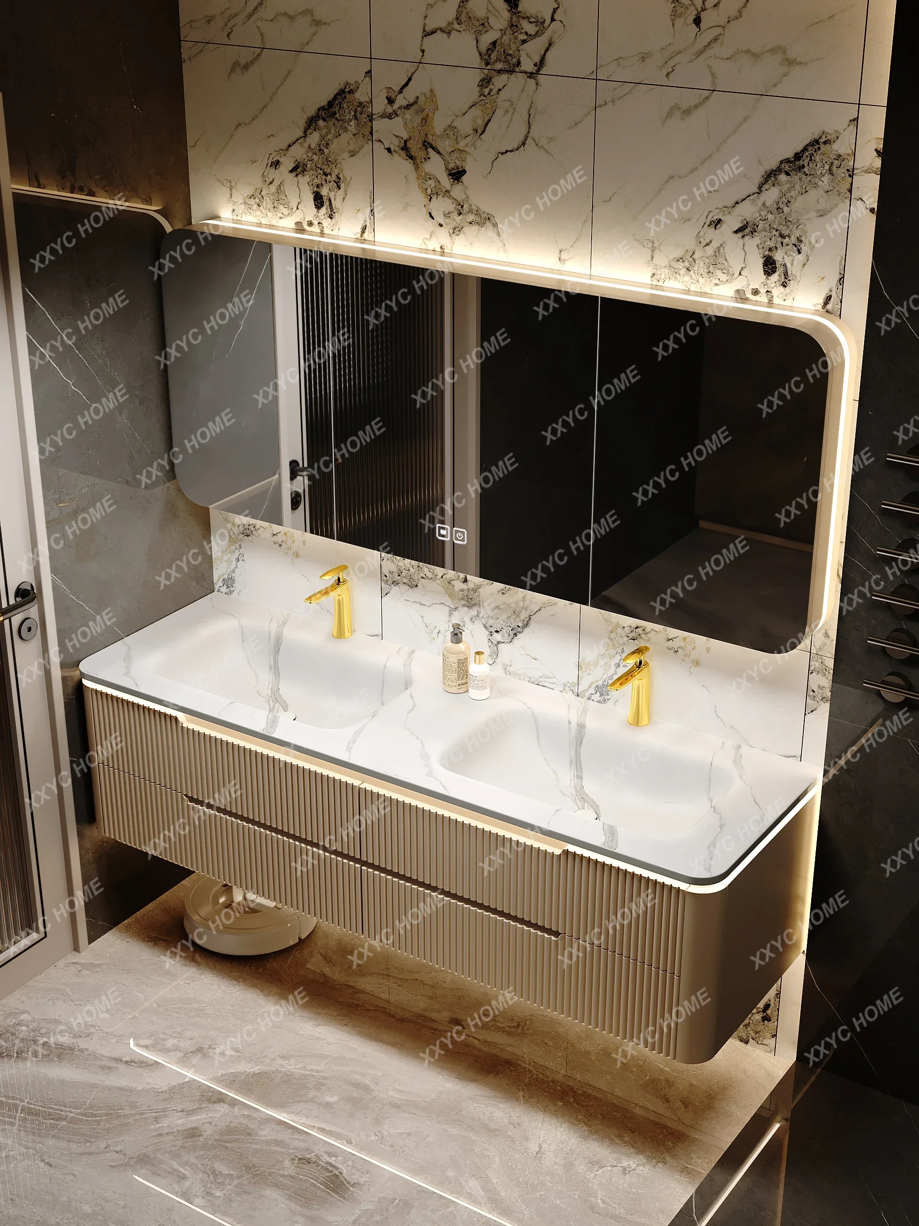 A Big Organizer Bathroom Cabinet Waterproof Modern Space Saver Mirror Bathroom Cabinet Storage Vanity Bad Schrank Home Furniture