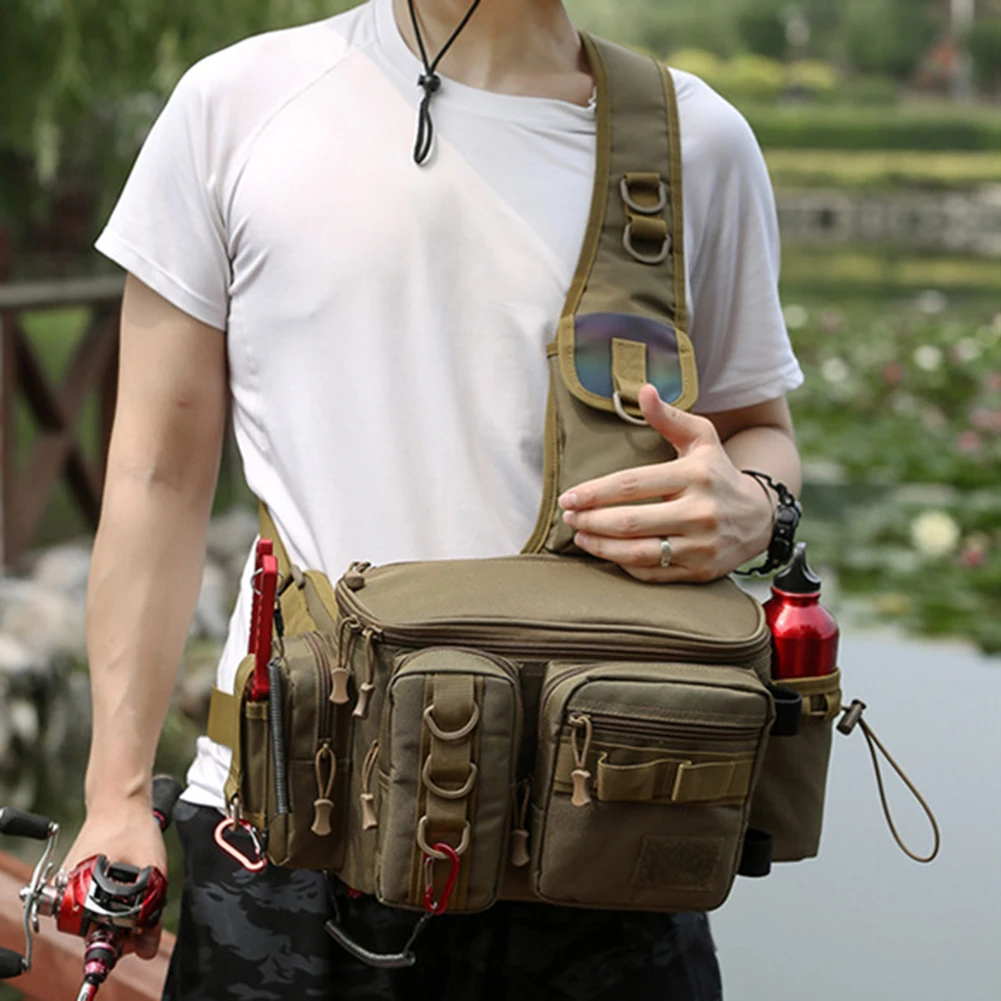 Fishing Bag Multifunction Outdoor Tackle Reel Lures Storage Box Waist Shoulder Camera Handbag Pouch Carp Fish Rod Crossbody Bag