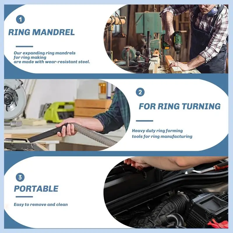 AS63-Expanding Stainless Steel Ring Mandrel With Hex Key-Heavy Duty Ring Shaper Tool For Ring Turning And Ring Making7.5-10.5