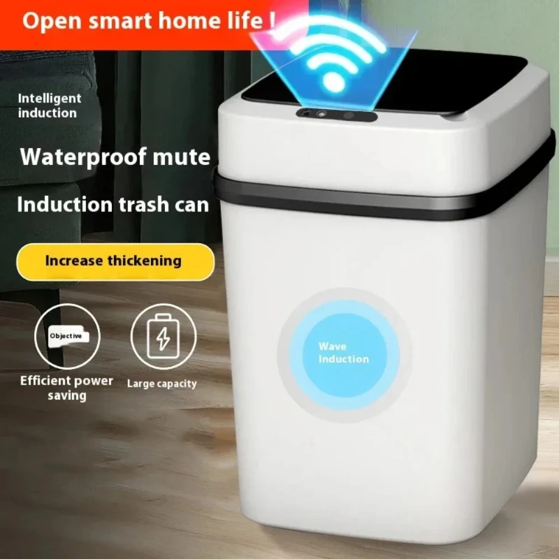 & Intelligent Household Waste Bin for Toilet Kitchen Waterproof 13L Electric Trash Garbage Can With Lid Smart Trash Can Kitchen