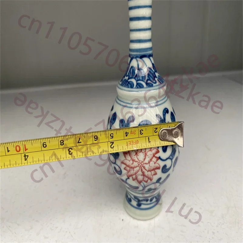 China Old Porcelain , Blue and white underglaze red with red floral patterns vase