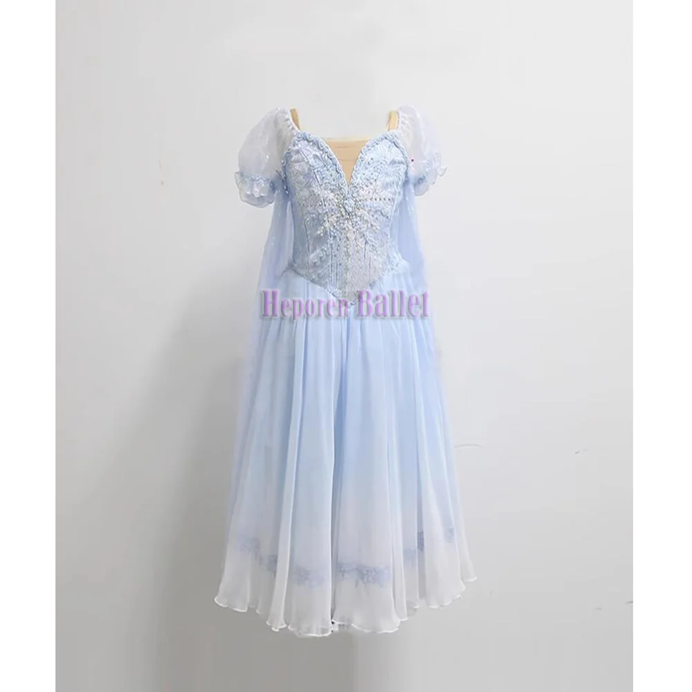 Professional Light Blue Elsa Ballet Dress With Long Cape Shawl,Frozen Anna Dress Queen Fancy Balet Costumes Drop Shipping