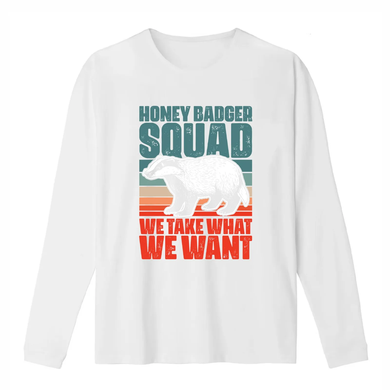 Retro Honey Badger Squad For A Ratel Fanatic Honey Badgers T-Shirt Summer Casual Cotton Tee Oversized Streetwear Tops