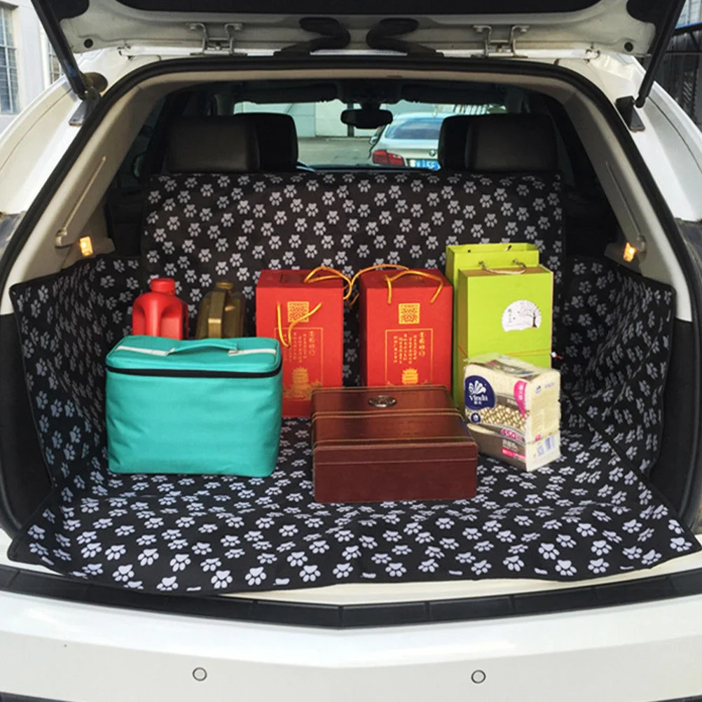 

Pet Car Trunk Protection Mat Waterproof Dog Back Cover Adjustable Strap Buckle For Rear Seat Boot Use Pet Car Seat Mat