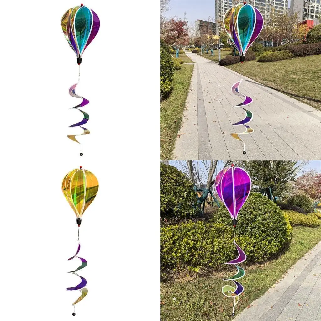   Weather Resistant  Garden Decoration Rotating Hot Air Balloon Wind Spinner Suitable for Balconies Patios Dynamic Effect