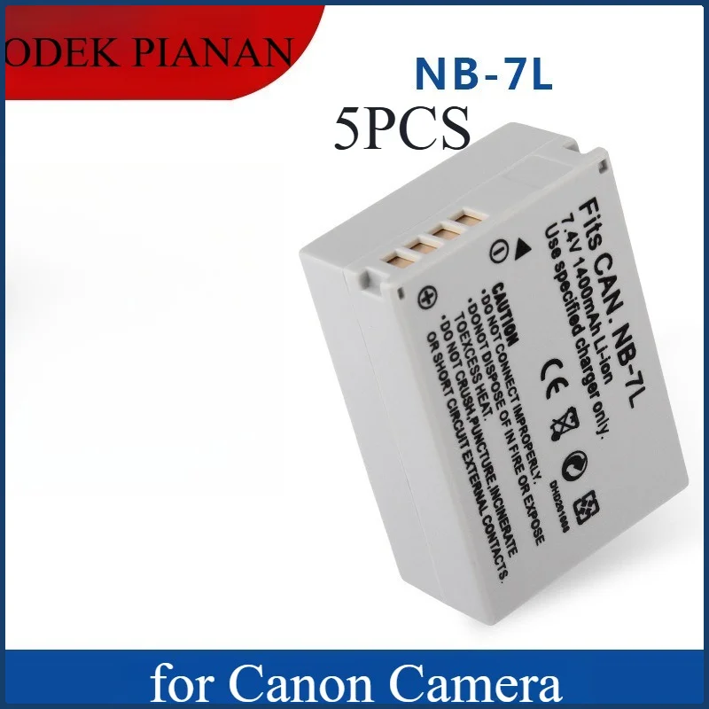 

5 шт., 1400 мАч NB-7L, аккумулятор для камеры Canon, литий-ионная аккумуляторная батарея большой емкости, замена для цифровой камеры Canon NB7L