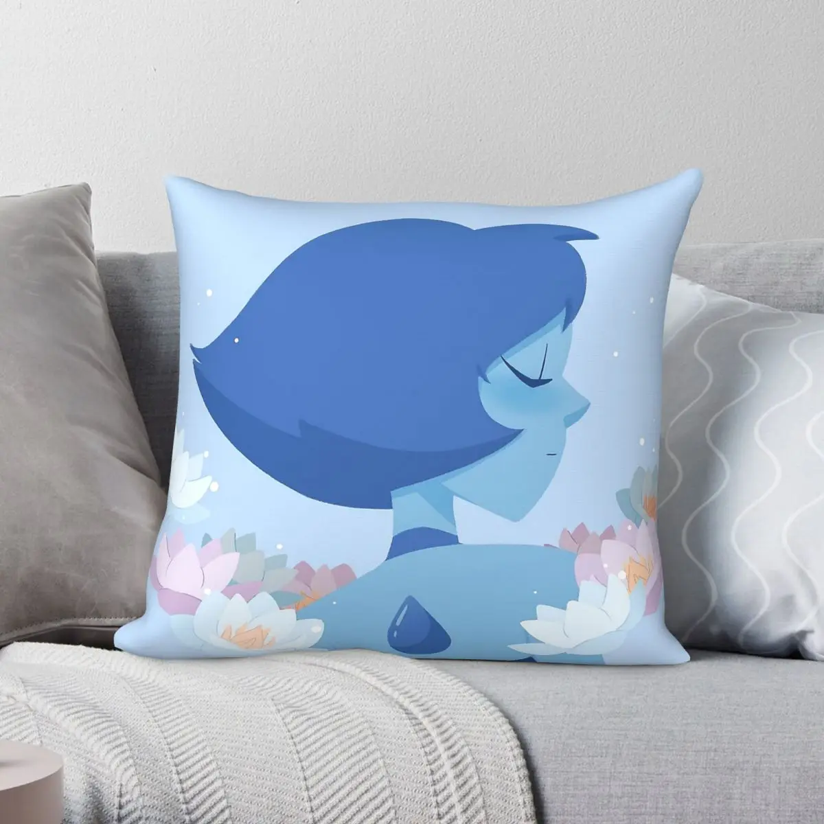 Pastel Lapis Lazuli Steven Universe Square Pillowcase Polyester Linen Velvet Pattern Zip Decorative Bed Cushion Cover 45x45