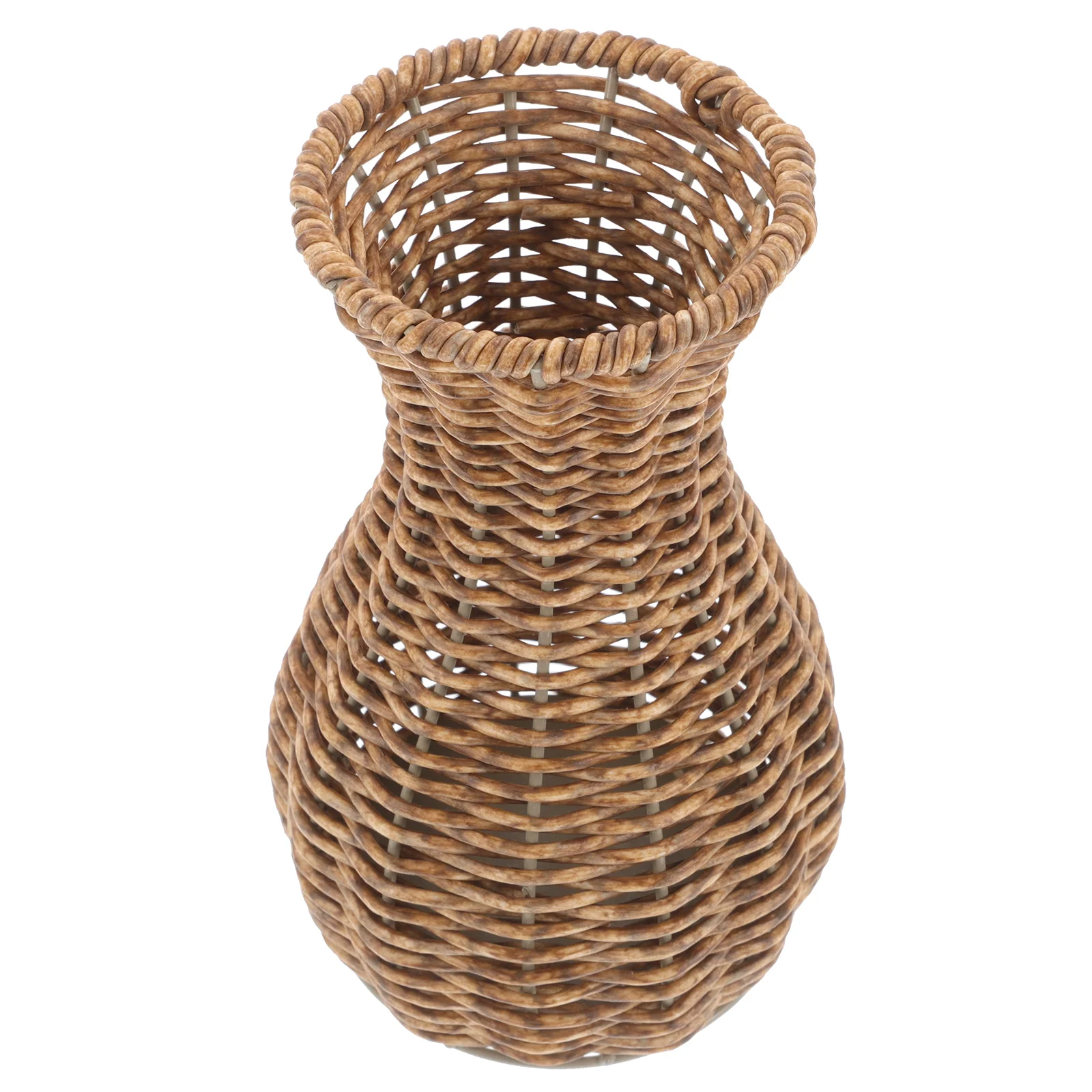 Rattan Vase Pots for Plants Flower Basket Props Coffee Retro Decor