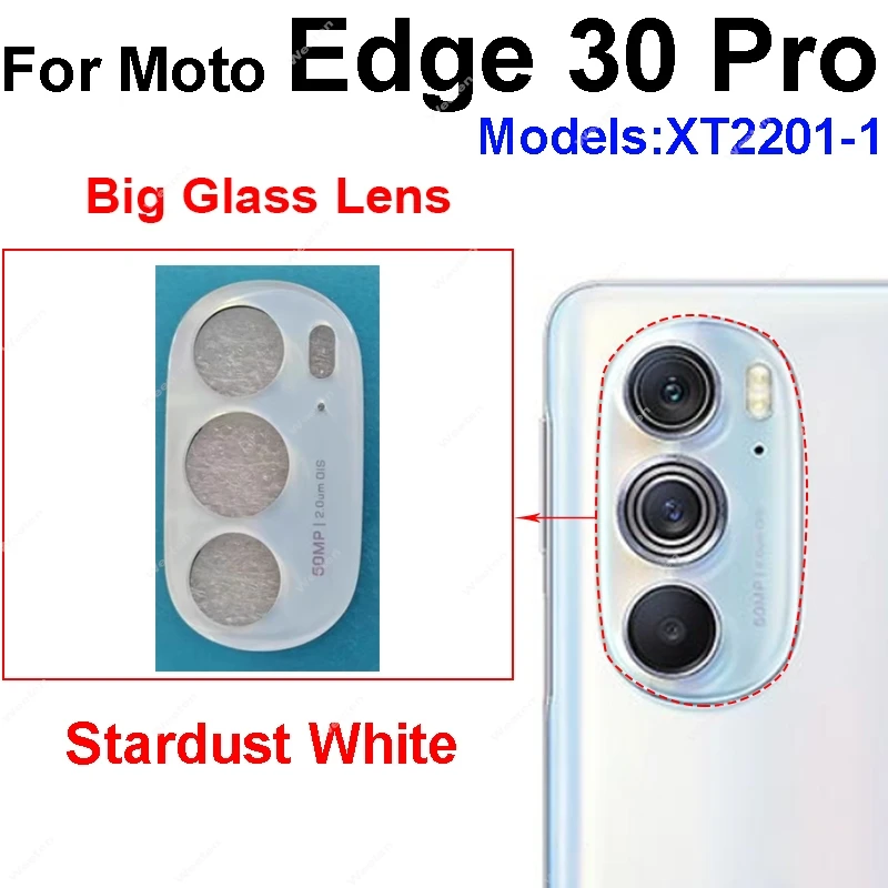 Rear Camera Glass Lens Cover For Motorola Moto Edge 30 Pro XT2201-1 Back Camera Lens Glass with Frame Holder Replacement Parts