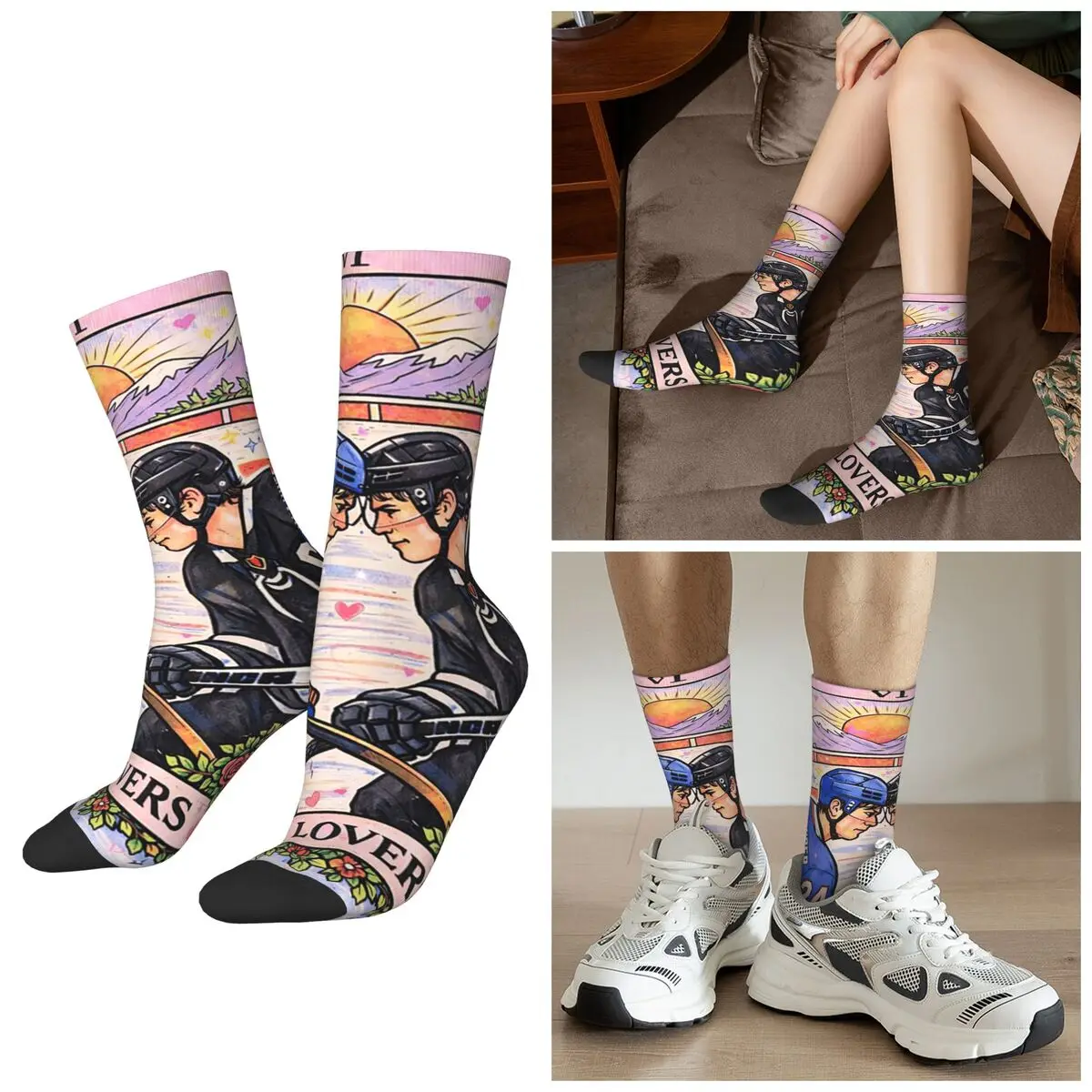 All Seasons The Lovers (Heated Rivalry Edition) Socks Harajuku Sport Middle Tube Socks Stockings for Men Women Valentine's Day