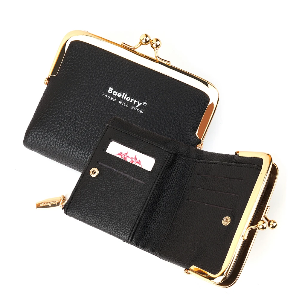 

Baellerry Womens Wallet Small Card Holder Wallets for Women Ladies Compact Bifold Leather Fashion Coin Purse with Metal Lock