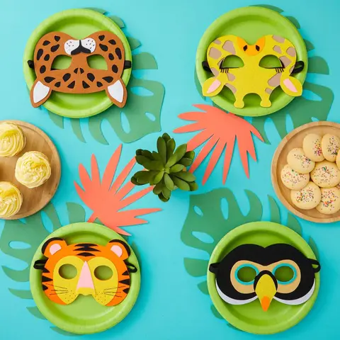 Маски для косплея, фетровая маска в виде животных джунглей, детская маска для ролевых игр, детская маска для вечеринки, подарок на Рождество и Хэллоуин маска обезьяны отзывы - №12