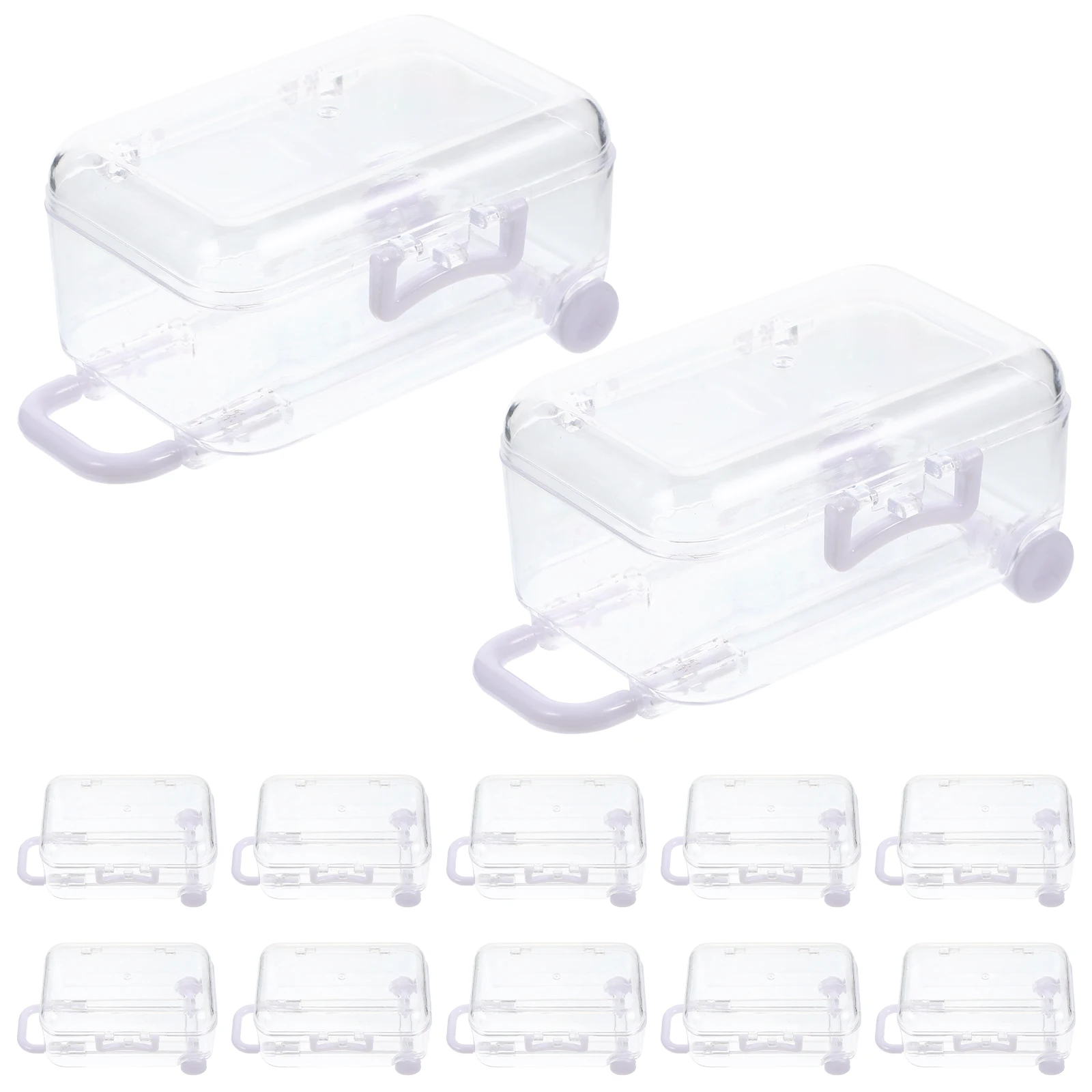 12pcs Mini Suitcase Candy Boxes Transparent White Small Size Gift Packing Dessert Pastry Wedding Favor Travel Themed Party - Image 5