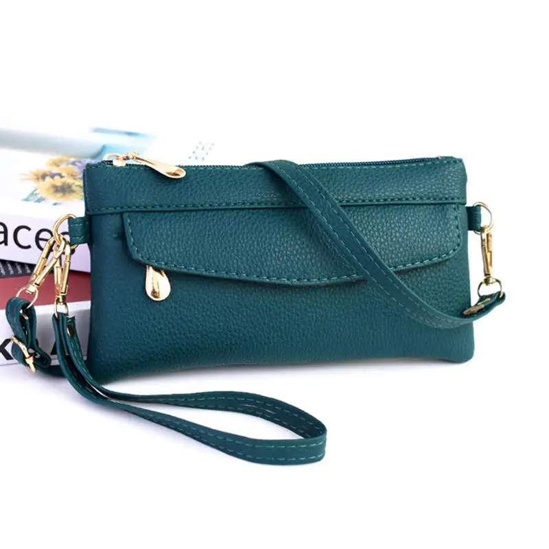 

Портативный кошелек из искусственной кожи для женщин, длинная сумка-клатч, кошелек с отделением для монет, женская сумка через плечо, сумка для денег