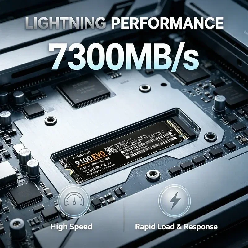 9100 EVO M.2 2280 NVMe SSD, TLC 3D NAND Flash 7300MB/s Read Speed, 500GB to 4TB Internal Drive for Gaming Desktop Laptop PC