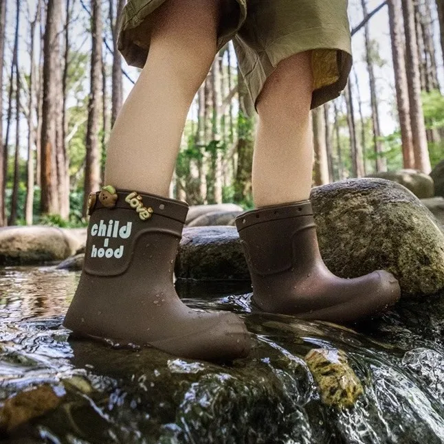 new Rain Shoes Waterproof Tall Tube Non-slip Cartoon Treading Shoes