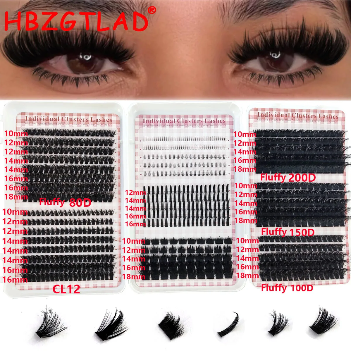 Large Capacity Eyelash Book 5D Fluffy 60D-300D Eyelash Bundle Mange Eyelash Nail Effect Fairy Anime Eyelashes Multiple Mixed Sty