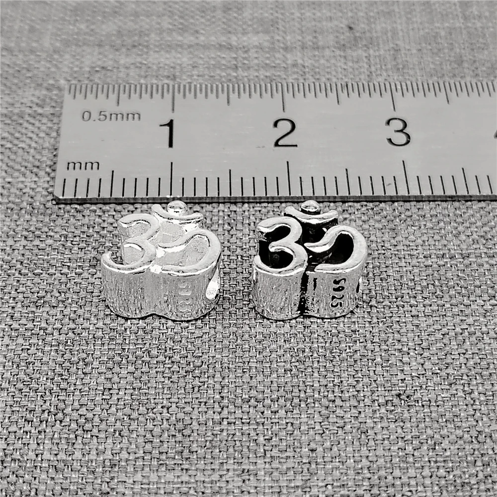 4 قطع من 925 فضة OM الخرز ل اليوغا التأمل قلادة سوار