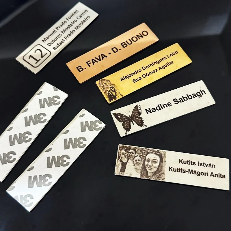 70x20mm Personalize Custom Metal Name Plate Engraved Logo Business ID Plate Steel Metal Tag Stainless Steel Mail Box Tag