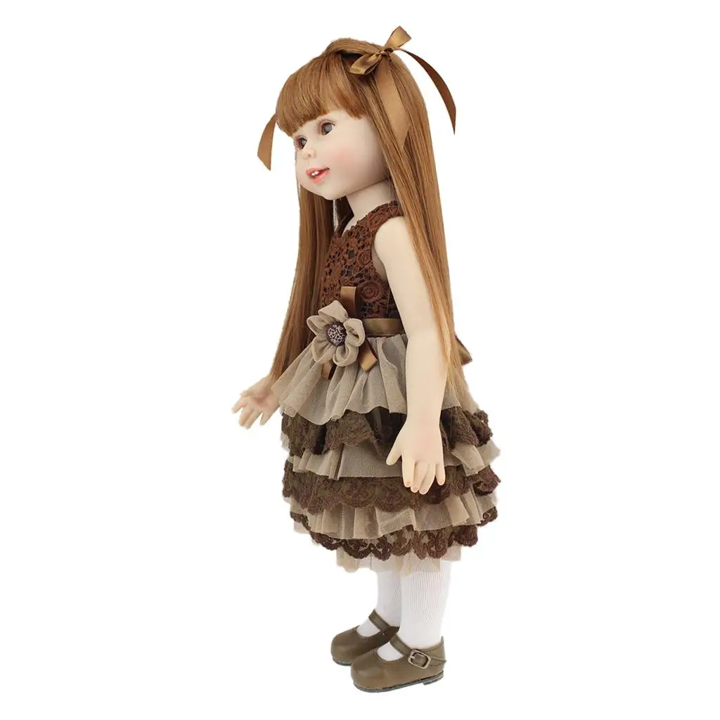 18 인치 사랑스러운 다시 태어난 유아 인형 공주 드레스와 어린 소녀 인형 금형 생일 축제 선물 장난감