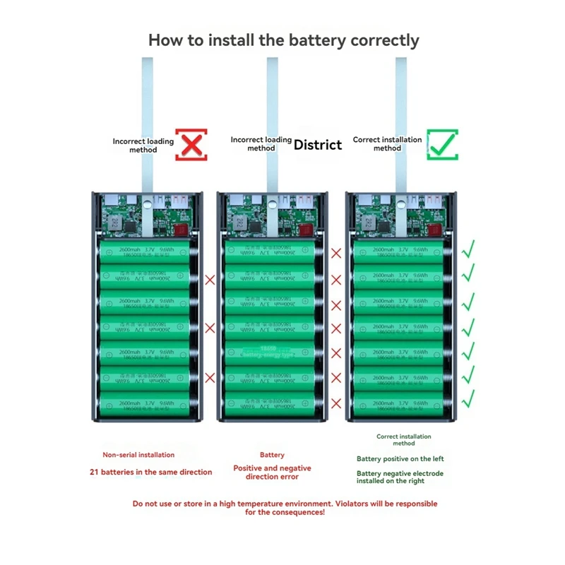 15W Wireless Fast Charge 21*18650 Powerbank Case PD QC For Phones Charging Push-Pull DIY Mobile Power Bank Shell B